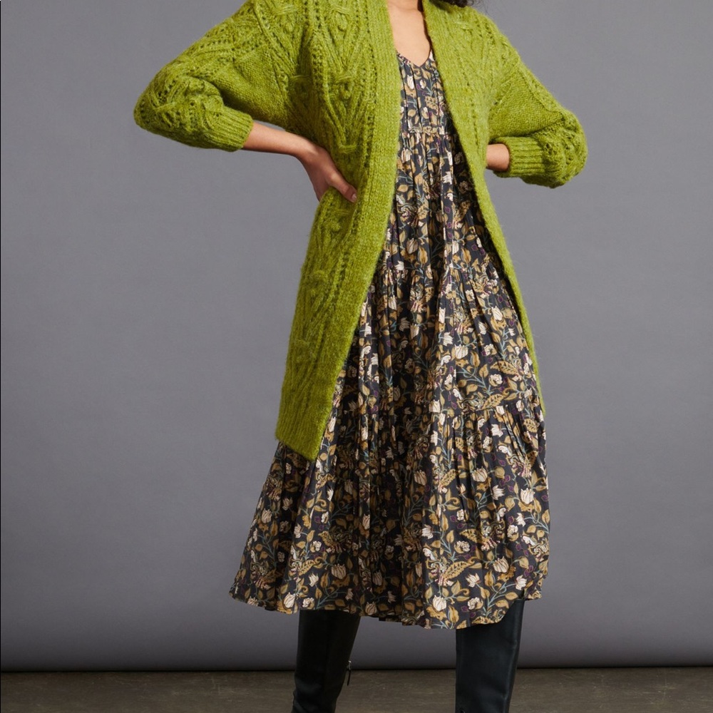 Green Cable Knit Women's Sweater